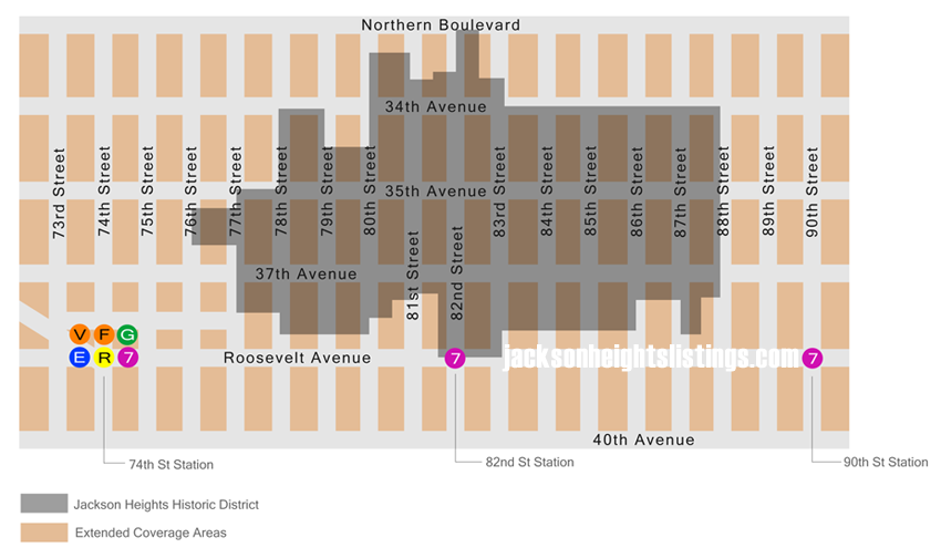 Jackson Heights Historic District Map